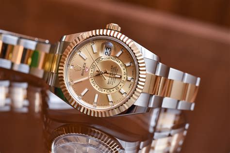 two tone rolex skydweller|rolex sky dweller price.